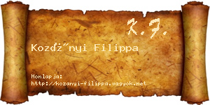 Kozányi Filippa névjegykártya