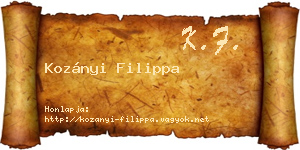Kozányi Filippa névjegykártya